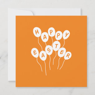 Happy Oaster Key White and Orange Nice Ballons Feiertagskarte