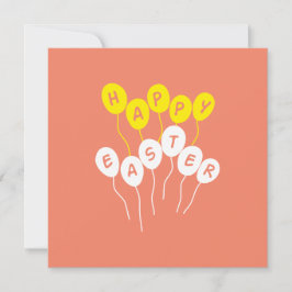Happy Oaster Key White and Yellow Nice Ballons Feiertagskarte