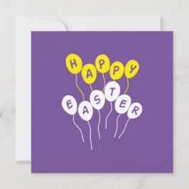 Happy Oaster Key White and Yellow Nice Ballons Feiertagskarte