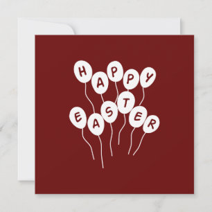 Happy Oaster Key White und Bordeaux Nice Ballons Feiertagskarte