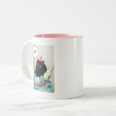 Happy Oaster Kitty Zweifarbige Tasse (Vorderseite Links)