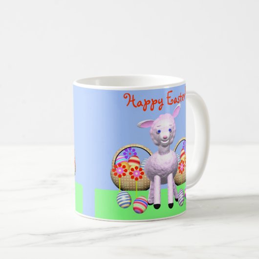 Happy Oaster Lamb and Baskets Kaffeetasse (VorderseiteRechts)