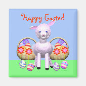 Happy Oaster Lamb and Baskets Magnet (Vorne)