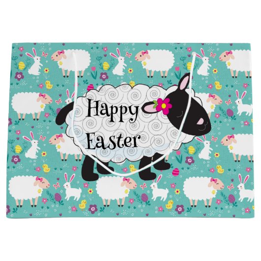 Happy Oaster Lamb Große Geschenktüte (Vorderseite)