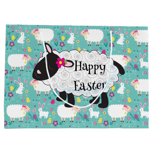 Happy Oaster Lamb Große Geschenktüte (Rückseite)