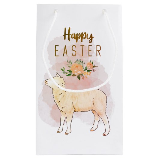 Happy Oaster Lamb Pink | Kleine Geschenktasche Kleine Geschenktüte (Rückseite)