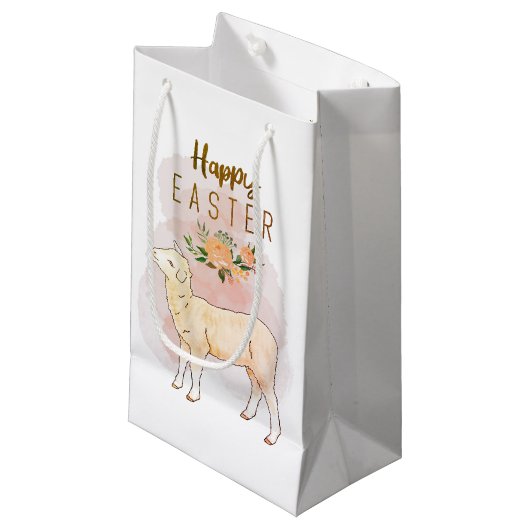 Happy Oaster Lamb Pink | Kleine Geschenktasche Kleine Geschenktüte (Vorderseite Schrägansicht)