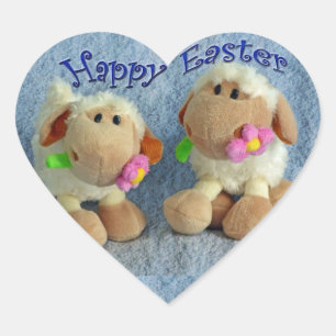 Happy Oaster Lambs Herz-Aufkleber