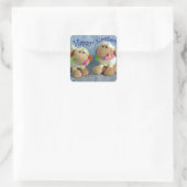 Happy Oaster Lambs Quadratischer Aufkleber (Tasche)