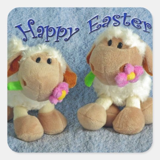 Happy Oaster Lambs Quadratischer Aufkleber (Vorderseite)