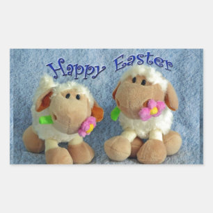 Happy Oaster Lambs Rechteckiger Aufkleber
