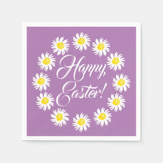 Happy Oaster Lavendel Drehbuch niedlich zaghaft fr Serviette (Vorderseite)