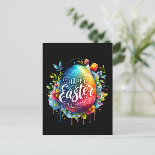 Happy Oaster: Lebhaftes Uferfarbeneier Feiertagspostkarte