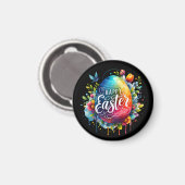 Happy Oaster: Lebhaftes Uferfarbeneier Magnet (Vorderseite/Rückseite)