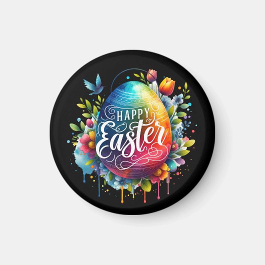 Happy Oaster: Lebhaftes Uferfarbeneier Magnet (Vorne)