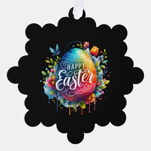 Happy Oaster: Lebhaftes Uferfarbeneier Ornament Karte (Vorderseite)