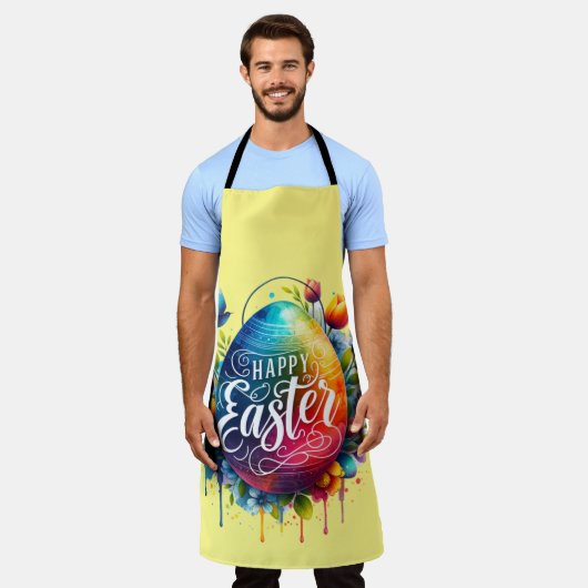 Happy Oaster: Lebhaftes Uferfarbeneier Schürze (Getragen)