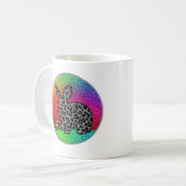 Happy Oaster Leopard Print Bunny Rabbit and Egg T Kaffeetasse (Vorderseite Links)