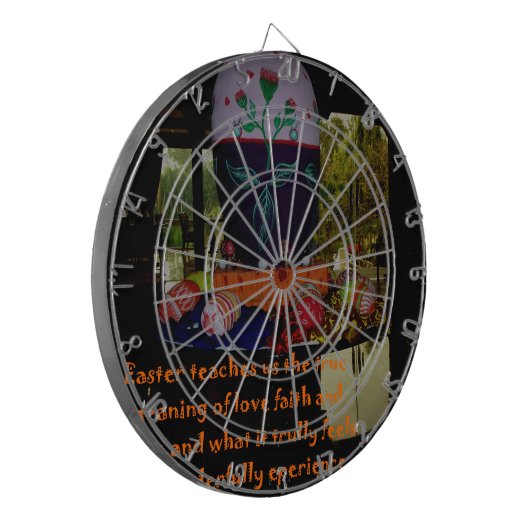 Happy Oaster Liebe Glaube und Hoffnung Wünsche Dartscheibe (Vorderseite Links)