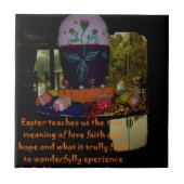 Happy Oaster Liebe Glaube und Hoffnung Wünsche Fliese (Vorderseite)