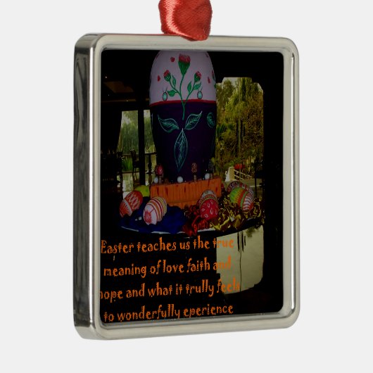 Happy Oaster Liebe Glaube und Hoffnung Wünsche Silbernes Ornament (Rechts)