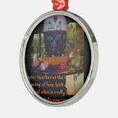 Happy Oaster Liebe Glaube und Hoffnung Wünsche Silbernes Ornament (Links)