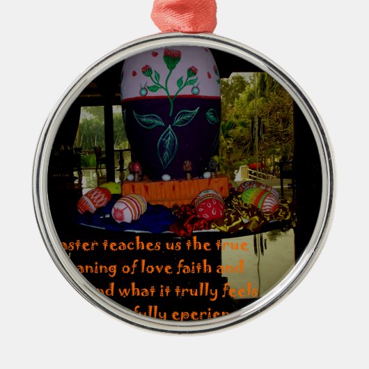 Happy Oaster Liebe Glaube und Hoffnung Wünsche Silbernes Ornament (Vorne)