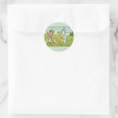 Happy Oaster Light Green Round Aufkleber (Tasche)