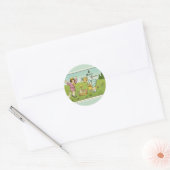 Happy Oaster Light Green Round Aufkleber (Umschlag)
