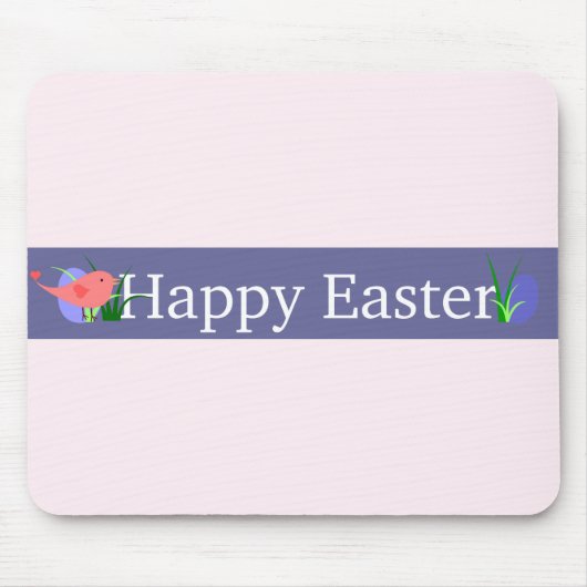 Happy Oaster Lila Banner Mousepad (Vorne)