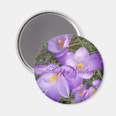 Happy Oaster Lila Crocus Magnet (Vorderseite/Rückseite)