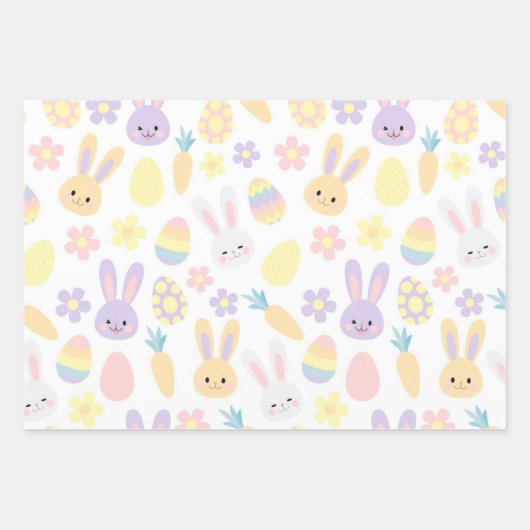 Happy Oaster Lila Rabbit Geschenkpapier Set (Vorderseite 2)