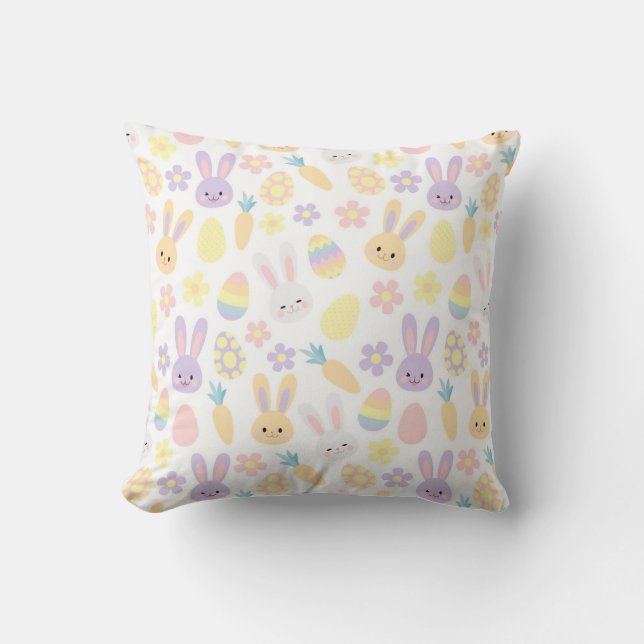 Happy Oaster Lila Rabbit Kissen (Vorderseite)