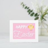Happy Oaster Little Chick White Feiertagspostkarte (Stehend Vorderseite)