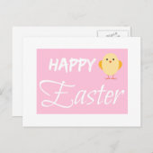 Happy Oaster Little Chick White Feiertagspostkarte (Vorne/Hinten)