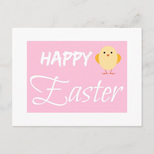 Happy Oaster Little Chick White Feiertagspostkarte (Vorderseite)