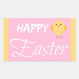 Happy Oaster Little Chick Yellow Rechteckiger Aufkleber