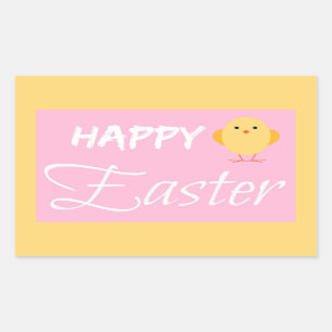 Happy Oaster Little Chick Yellow Rechteckiger Aufkleber