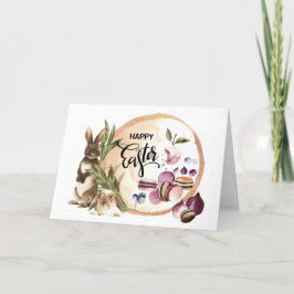 Happy Oaster | Macaroons Bunnies mit Frühlingsfrüc Feiertagskarte