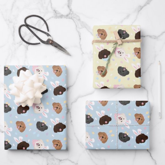 Happy Oaster Maltipoo Hunde Geschenkpapier Set (Vorderseite)
