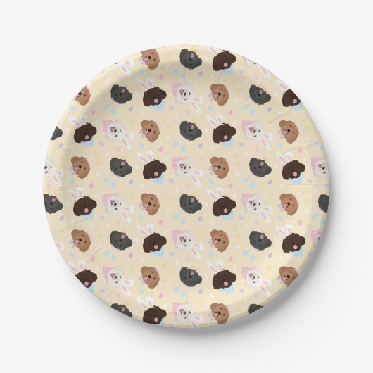 Happy Oaster Maltipoo Hunde Pappteller (Vorderseite)