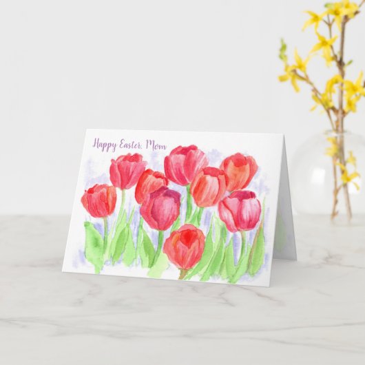 Happy Oaster Mama Red Tulip Blume Karte (Gelbe Blume)