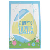 Happy Oaster Medium Geschenktasche Mittlere Geschenktüte (Rückseite)