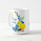 Happy Oaster mit Baby Chick Kaffeetasse (Vorderseite Links)