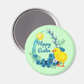 Happy Oaster mit Baby Chick Magnet (Vorderseite/Rückseite)