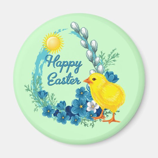 Happy Oaster mit Baby Chick Magnet (Vorne)