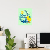 Happy Oaster mit Baby Chick Poster (Heimbüro)