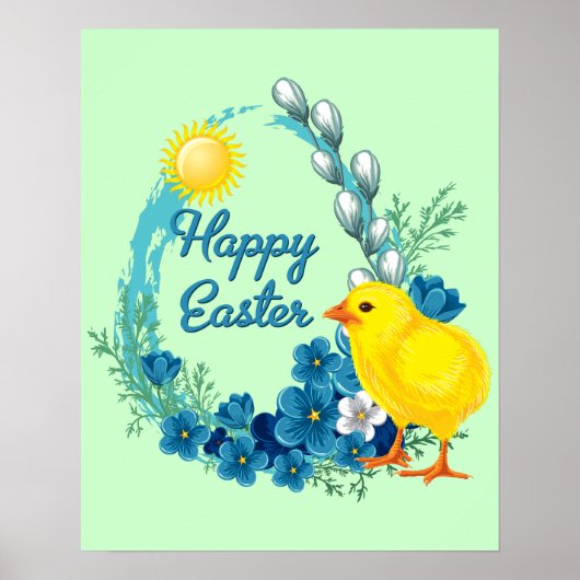 Happy Oaster mit Baby Chick Poster (Vorne)