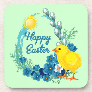 Happy Oaster mit Baby Chick Untersetzer