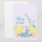 Happy Oaster mit Baby Chicks Briefpapier (Vorne/Hinten)